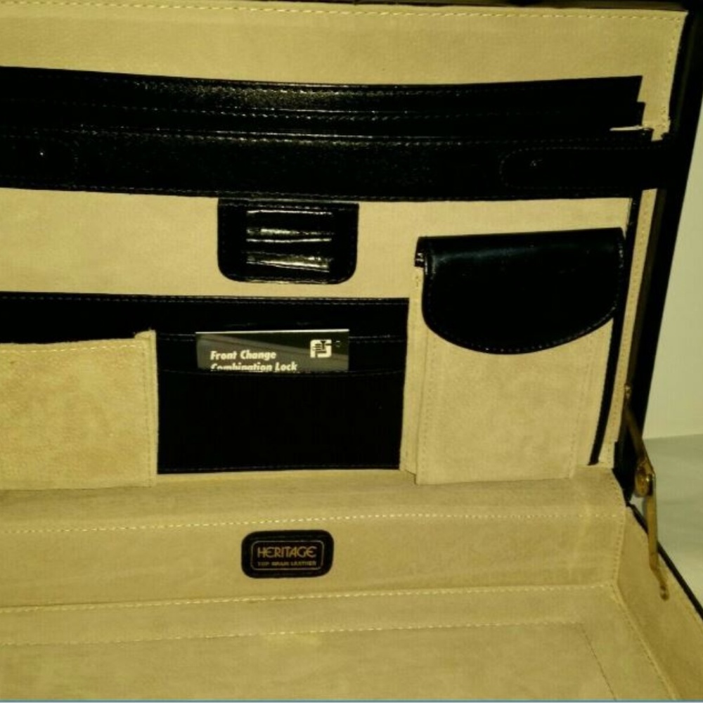 RARE Briefcase Black Leather Combination Brand New - Picture 6 of 8